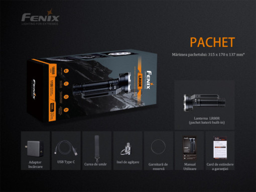 Lanterna profesionala Fenix LR80R - 18000 Lumeni - 1130 Metri - ADV-448-001 8