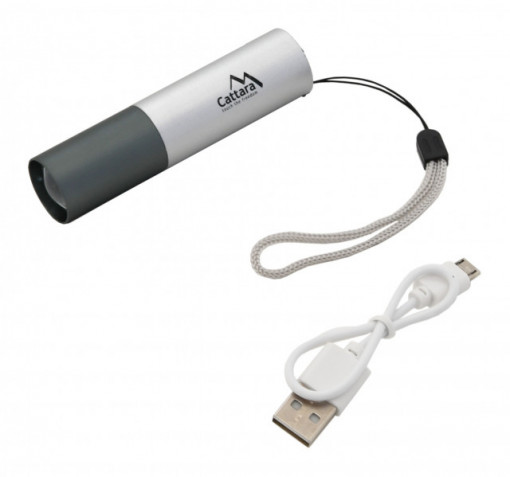 Lanterna reincarcabila LED 120lm Zoom Silver Cattara TT13164 - Img 2