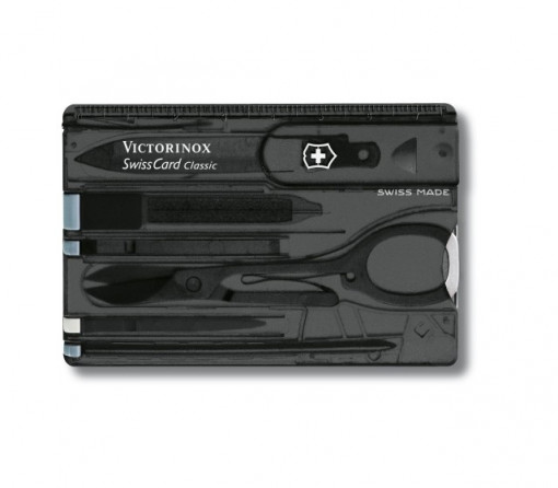 Multifunctional Victorinox SwissCard Classic Onyx, negru transparent - 0.7133.T3
