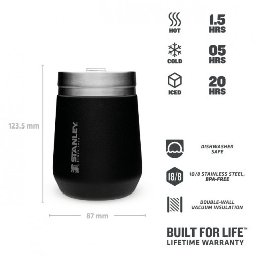 Pahar Termoizolant Stanley GO The Everyday Tumbler Matte Black Pebble 0.29 Litri - 10-10292-002 3
