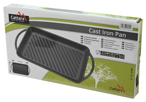Plita grill Cattara din fonta cu manere , 33x21.5cm, inaltime 3cm - TT13062 - Img 5