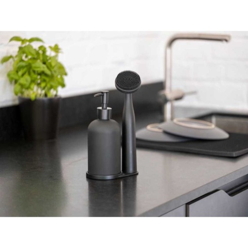 Set dispenser sapun lichid si perie pentru bucatarie Wenko Black Outdoor Kitchen Piedo - 55077100 - Img 11