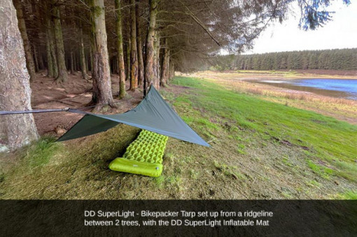 Tenda 3.7m x 2.3m Prelata DD Hammocks SuperLight - Bikepacker Tarp Olive Green - 707273931726 4