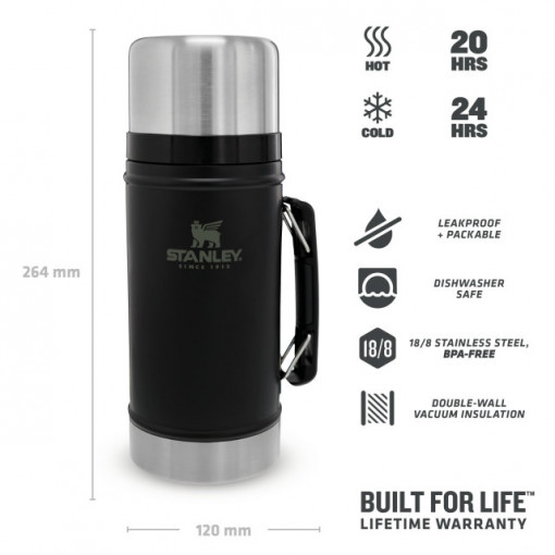 Termos pentru mancare Stanley The Legendary Classic Food Jar Matte Black Pebble 0.94L - 10-07937-004 3