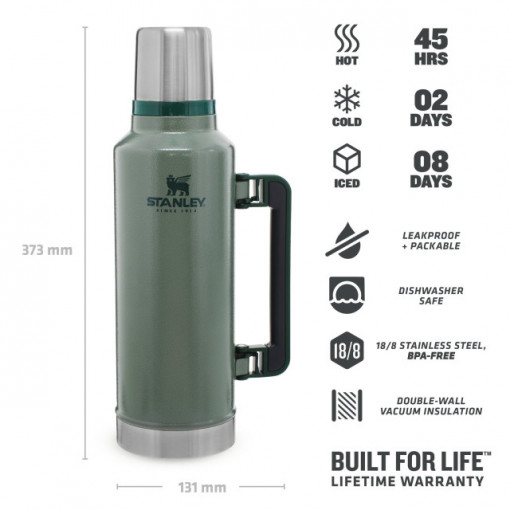 Termos Stanley The Legendary Classic Bottle XLarge Hammertone Green 1.9 l - 10-07934-003 3