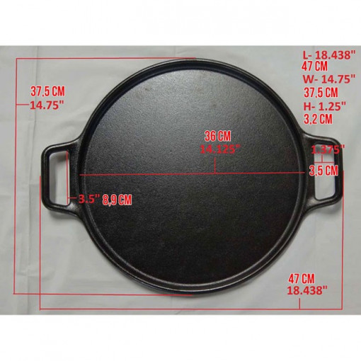 Tigaie din fonta pentru pizza Lodge 36 cm - L-P14P3 5