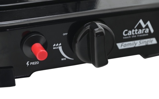 Aragaz portabil cu 1 arzator Cattara Traveler Family Single, negru, capac, 2.2kw, 160g/h - Img 3