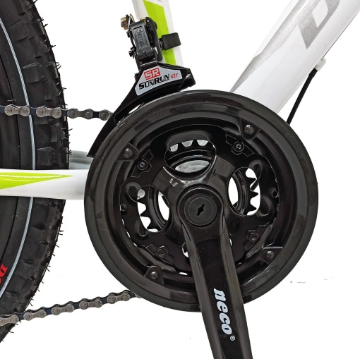 Bicicleta BR STORM 26", 21 viteze, frane pe disc, cadru otel 15", manete secventiale, alb/verde - Img 6
