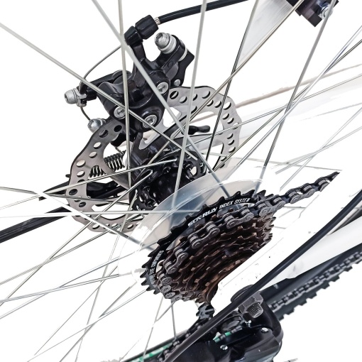Bicicleta BR TARGET Carrier 29", 21 viteze, frane pe disc, cadru otel 17", manete secventiale, alb\negru - Img 4