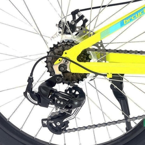 Bicicleta BR Tornado 24", 21 viteze, frane pe disc, cadru din aluminiu 13", manete secventiale, galben - Img 5