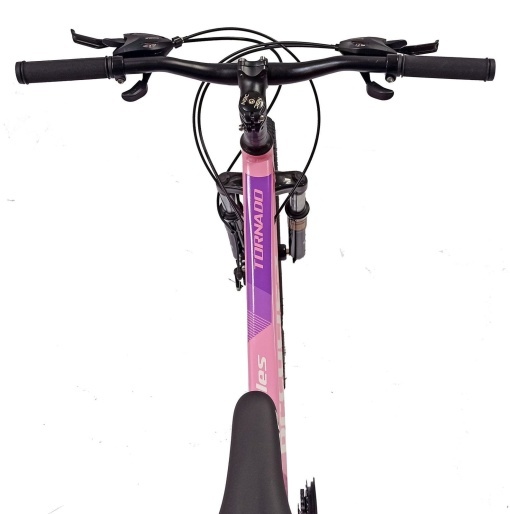 Bicicleta BR Tornado 26", 21 viteze, frane pe disc, cadru din aluminiu 13.5", manete secventiale, roz - Img 15