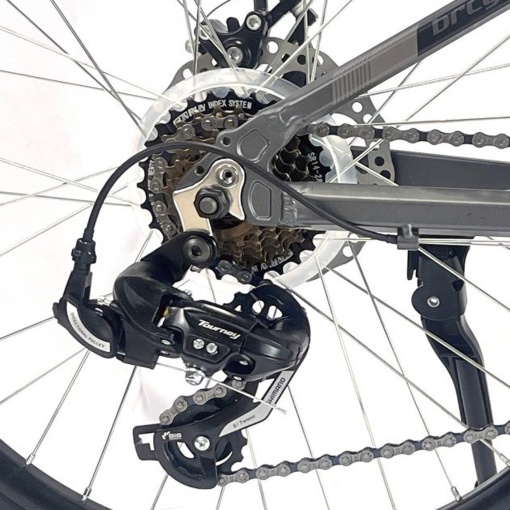 Bicicleta BR Tornado 26", 21 viteze, frane pe disc, cadru din aluminiu 13.5", manete secventiale, gri - Img 5