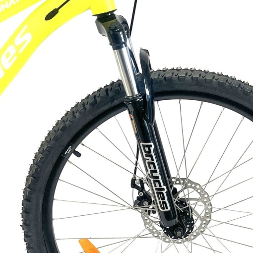 Bicicleta BR Tornado 26", 21 viteze, frane pe disc, cadru din aluminiu 13.5", manete secventiale, galben - Img 8