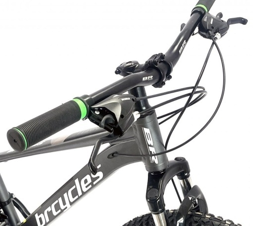 Bicicleta BR Tornado ProMG 24", jante MAGNEZIU, 21 viteze, frane pe disc, cadru din aluminiu 13", manete secventiale, gri - Img 5