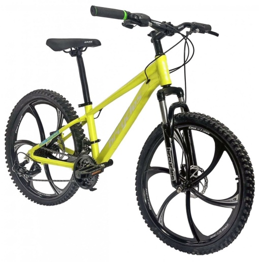 Bicicleta BR Tornado ProMG 26", jante MAGNEZIU, 21 viteze, frane pe disc, cadru din aluminiu 13.5", manete secventiale, galben - Img 2