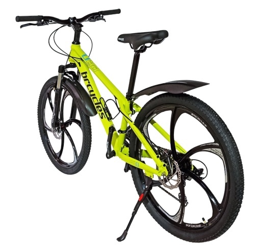 Bicicleta BR Tsunami ProMG 24", cadru otel 13", jante magneziu, manete secventiale, frane disc, 21 viteze, fluo - Img 3