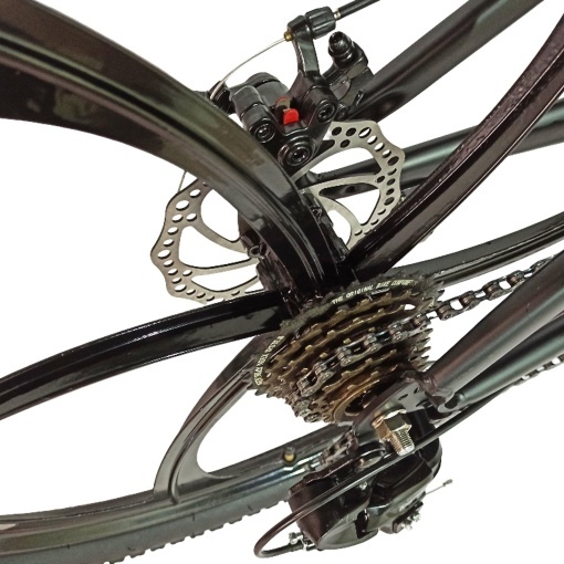 Bicicleta BR Tsunami ProMG 24", cadru otel 13", jante magneziu, manete secventiale, frane disc, 21 viteze, negru - Img 12