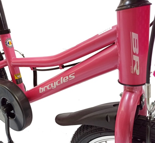 Bicicletă copii BR Neptune Kids 16", cadru oțel, roz, varsta 4 - 6 ani - Img 4