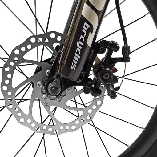 Bicicleta copii BR Tornado 20", cadru aluminiu 12", manete revoshift, frane disc, 7 viteze, negru, varsta 7-10 ani - Img 5