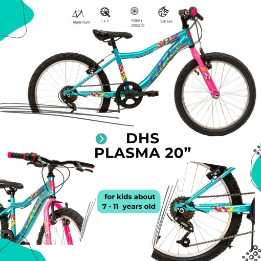 Bicicleta Copii DHS Plasma - 20 Inch, Turcoaz - Img 4