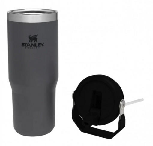 Cana Termoizolanta cu pai The IceFlow Flip Straw Tumbler Charcoal 0.89L / 30oz  - 10-09993-194  4