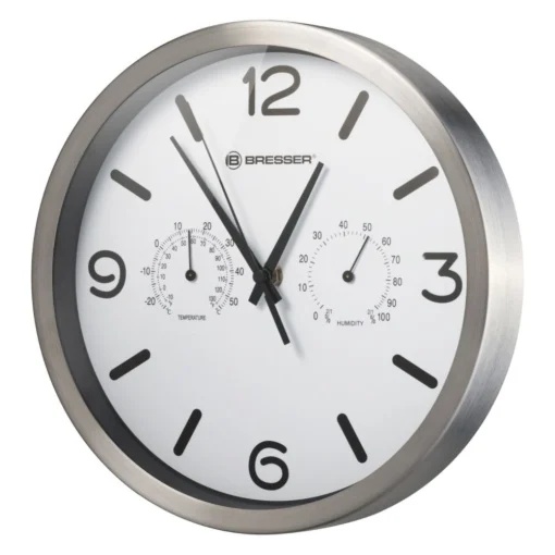 Ceas de perete Bresser MyTime, termometru, alb