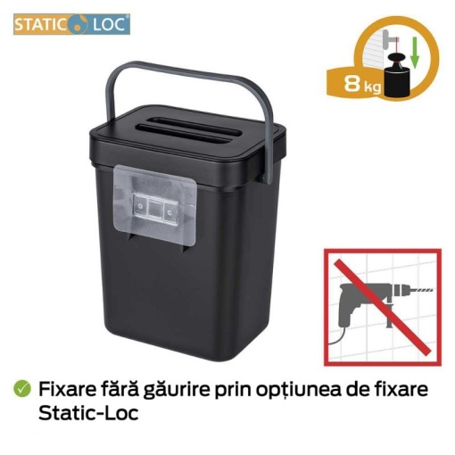 Cos de gunoi cu maner Tago 5 litri Wenko Black Outdoor Kitchen - 55027100 - Img 6