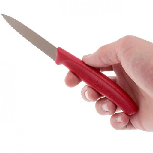 Cutit Victorinox pentru decojit, lama 8cm - 6.7631 proportii in mana