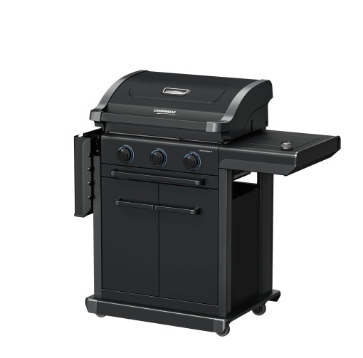 Gratar pe gaz Campingaz 3 Series Onyx S, fonta, arzatoare blue flame, arzator lateral - 2204785 - Img 2