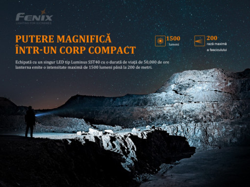 Lanternă EDC 1500 Lumeni 200 metri Fenix E28R - ADV-429-001 - Img 3