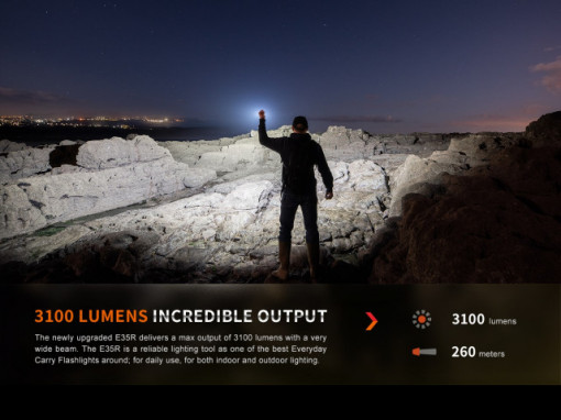 Lanternă EDC Reîncărcabilă 3100 Lumeni 260 metri Fenix E35R - ADV-484-001 - Img 7