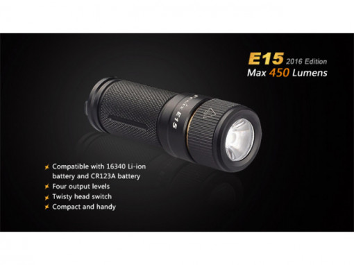 Lanterna Fenix E15 - Editie 2016 - 450 lumeni