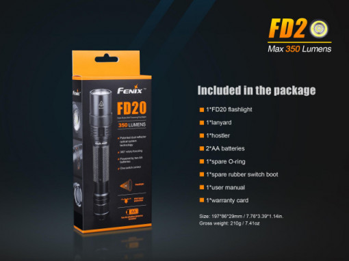 Lanterna Fenix FD20 350 lumeni 115 metri 8