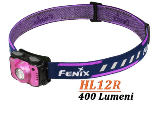 Lanterna frontala Fenix HL12R Reincarcabila 400 lumeni 64 metri violet