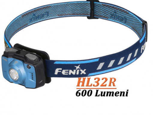 Lanterna frontala Fenix HL32R  600 lumeni 73 metri albastru