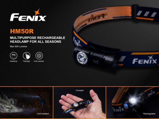 Lanterna frontala Fenix HM50R 500lumeni 80 metri 2