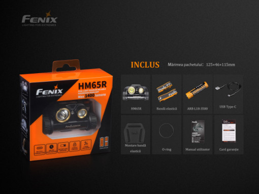 Lanterna frontala Fenix HM65R Reincarcabila 1400lumeni 163 metri 7