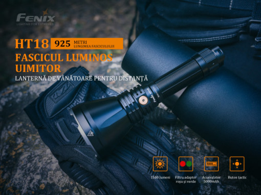 Lanterna profesionala de vanatoare Fenix HT18 1500 lumeni 925 metri 2