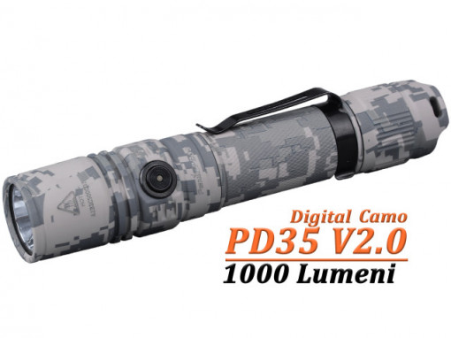 Lanterna Tactica Fenix PD35 V2.0 Digital Camo - 1000 Lumeni - 250 Metri