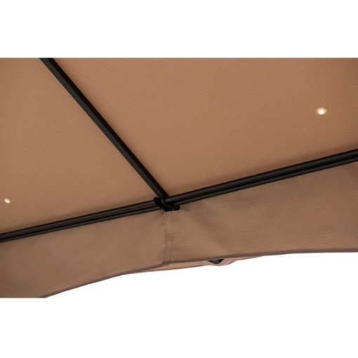 Pavilion gazebo din otel pentru gratar cu copertina Sunjoy LAURO 340cm x 340cm negru/bej - A101011900 - Img 5