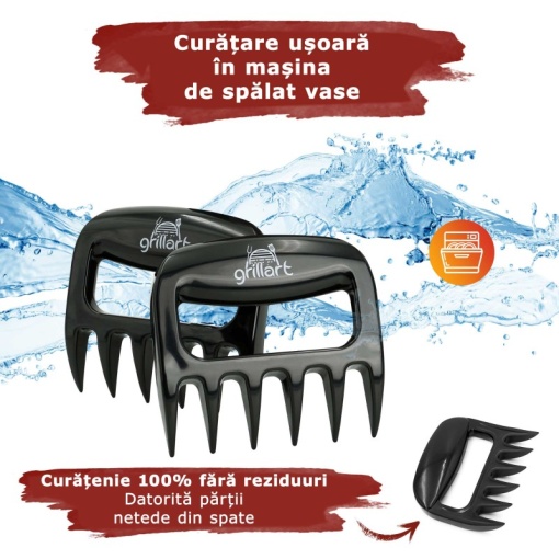 Set 2 gheare 11,5x11 cm pentru carne si preparate pulled pork Grillart - GA-1025 - Img 3