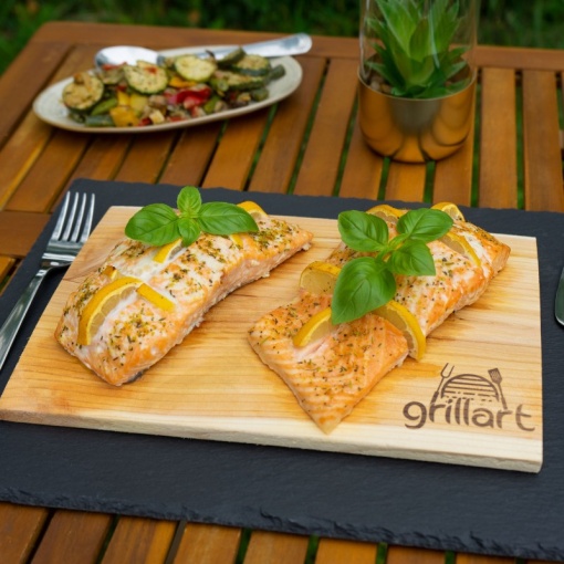 Set 2 placi din lemn de cedru XXL 30x20x1 cm pentru gatit la gratar Grillart - GA-1003-7 - Img 5