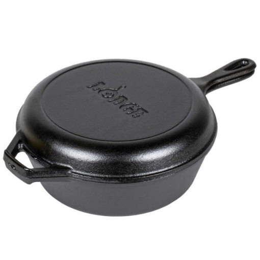 Set 2 tigai din fonta cu maner Lodge Combo Cooker 26 cm - L-LCC3 suprapuse