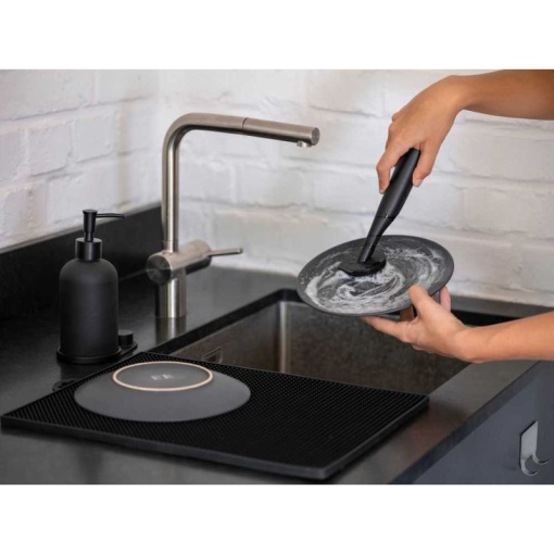 Set dispenser sapun lichid si perie pentru bucatarie Wenko Black Outdoor Kitchen Piedo - 55077100 - Img 8