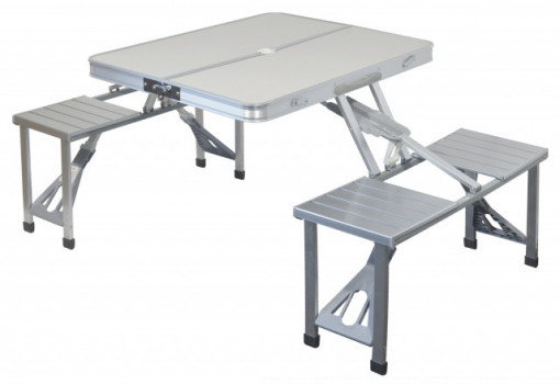 Set masa + scaune 4 persoane Ravenna Cattara, aluminiu, pliabil - TT13491