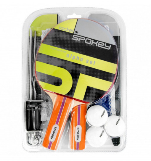 Set tenis de masa cu palete, fileu, mingi Spokey Alpha 7