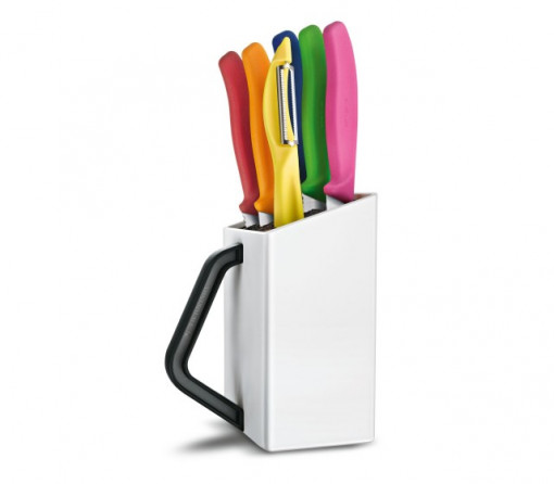 Set Victorinox pentru Bucatarie, 6 piese, suport alb - 6.7127.6L14