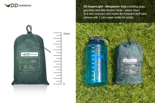 Tenda 3.7m x 2.3m Prelata DD Hammocks SuperLight - Bikepacker Tarp Olive Green - 707273931726 5