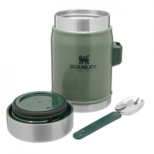 Termos mancare cu tacam Stanley The Legendary Food Jar + Spork Hammertone Green 0.4 l - 10-09382-004 4