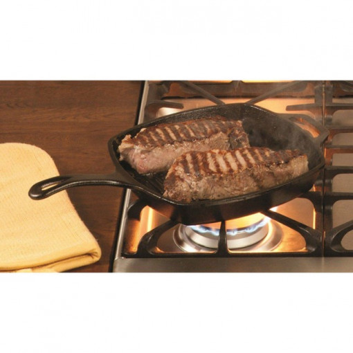 Tigaie grill adanca patrata din fonta cu maner Lodge 26,7 cm - L-8SGP3 4